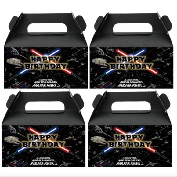 Star Theme Birthday Party Favor Boxes, Galaxy Design Gift Boxes with Lightsaber - Picture 4 of 5